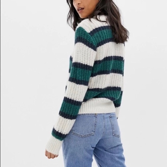 NWOT Alpaca Wool Striped Sweater SZ M - Picture 3 of 12